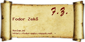 Fodor Zekő névjegykártya